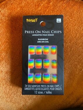 Spirit Rainbow Striped Press-On Nails